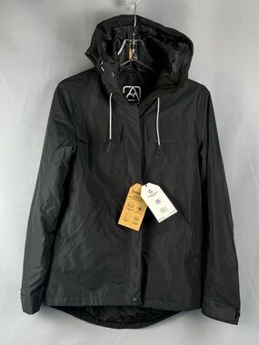 Avalanche Black Hooded Rain Jacket XS NEW